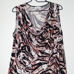 Calvin Klein Tribal Cowl neck Shell 1X